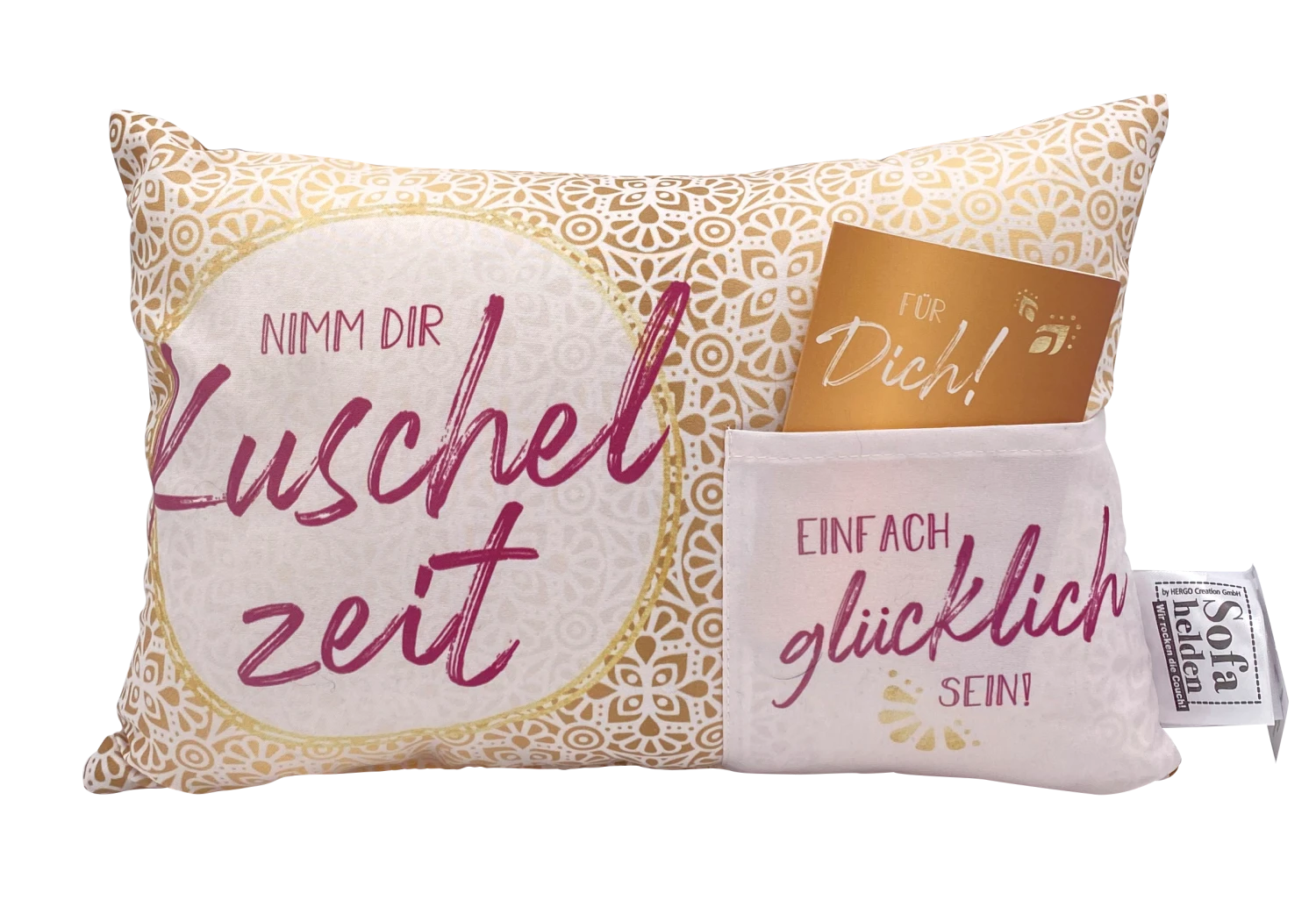 Hergo Geschenk-Kissen Mit Tasche 30x20cm - 1920 Nimm Dir Kuschelzeit 3 Hergo Geschenk-Kissen Mit Tasche 30x20cm - 1920 Nimm Dir Kuschelzeit