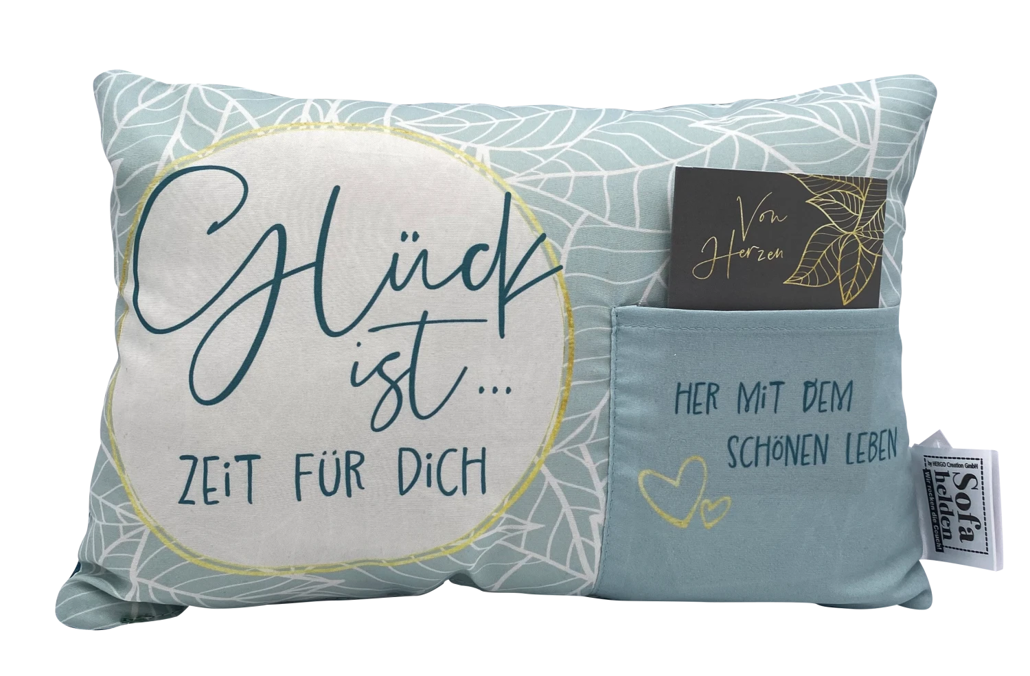 Hergo Geschenk-Kissen Mit Tasche 30x20cm - 1933 Glück Ist... Zeit Für Dich 3 Hergo Geschenk-Kissen Mit Tasche 30x20cm - 1933 Glück Ist... Zeit Für Dich
