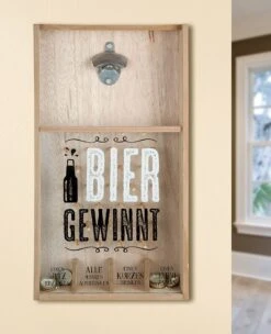Gilde 42600 Kronkorken-Spiel Bierspiel "Bier Gewinnt" Wand-Flaschenöffner 48cm -Einrichtungsgegenstände Laden 42600 2 12