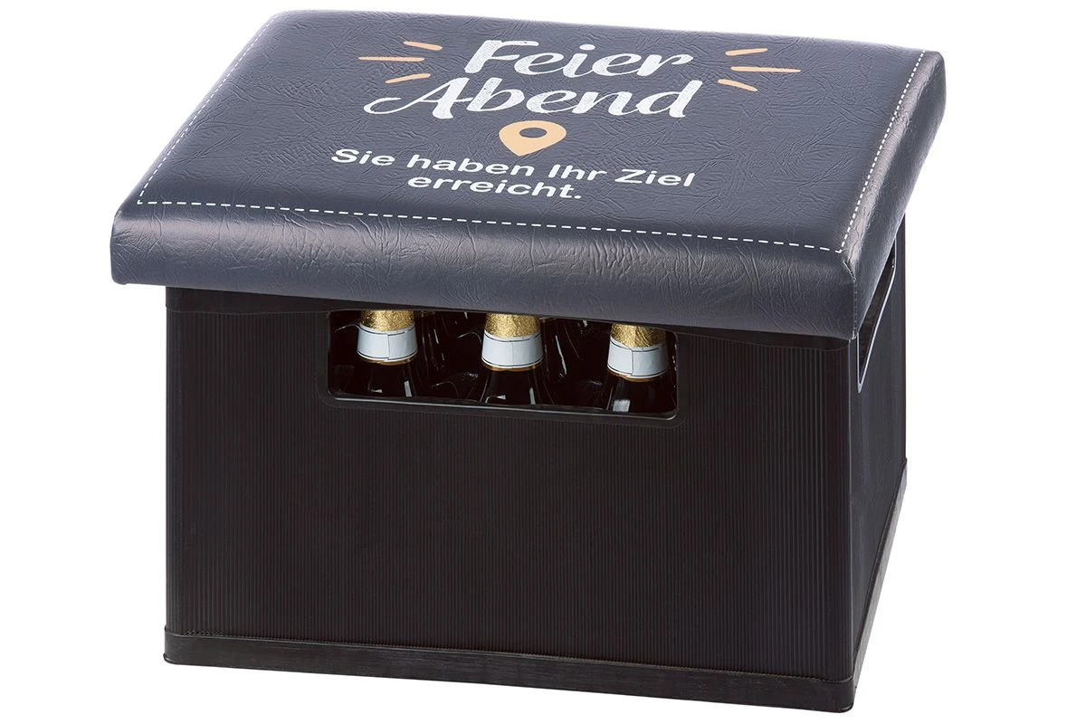 Gilde 42970 Bierkasten Sitzkissen "Feierabend" 44x34cm Sitzpolster Schwarz 4 Gilde 42970 Bierkasten Sitzkissen "Feierabend" 44x34cm Sitzpolster Schwarz – Bild 2