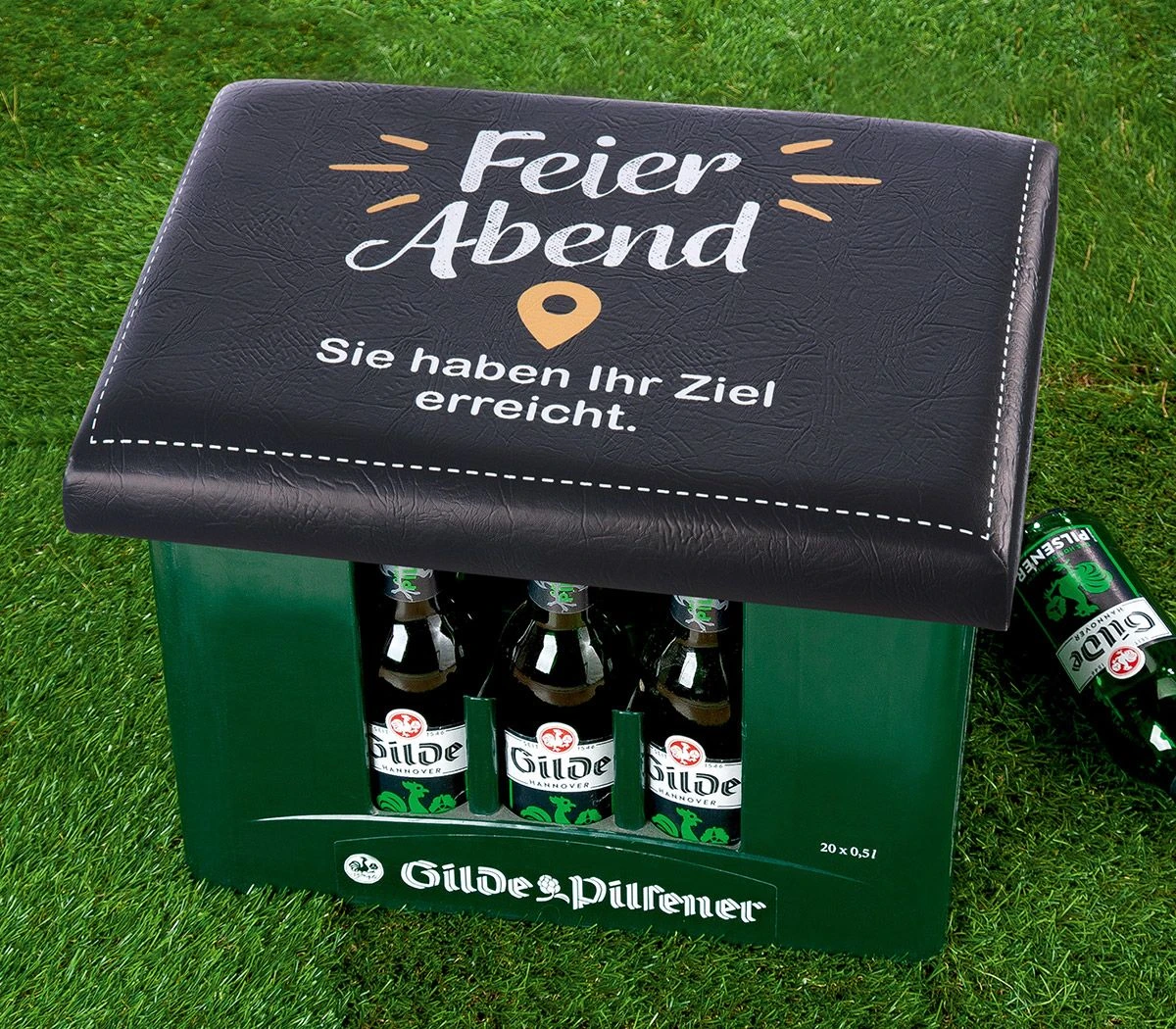 Gilde 42970 Bierkasten Sitzkissen "Feierabend" 44x34cm Sitzpolster Schwarz 3 Gilde 42970 Bierkasten Sitzkissen "Feierabend" 44x34cm Sitzpolster Schwarz