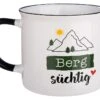 Gilde 46158 Keramik Tasse "Berg Süchtig" Schwarz Weiß Emaille-Design Ca. 390ml -Einrichtungsgegenstände Laden 46158 2 2