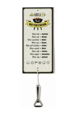 Gilde Alu Schild Wetterstation "Grill" 30x14cm Inkl. Flaschenöffner 46788