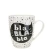 Gilde 46801 Porzellan-Tasse "bla BLA Bla" Weiß Schwarz Ca 360ml Porzellan -Einrichtungsgegenstände Laden 46801 2 5