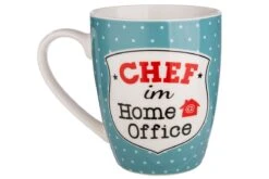 Gilde 49823 Keramik Tasse "Chef Im Homeoffice" Blau Weiß Ca. 360ml