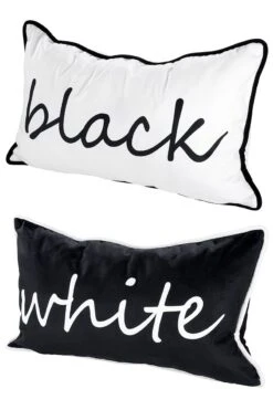 Gilde Stoffkissen Set "Black & White" Je Ca. 48x27cm Casablanca Design