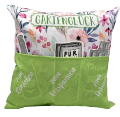 Hergo Sofahelden Outdoor-Kissen Mit Taschen 43x43cm - Gartenglück 8754