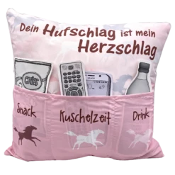Hergo Sofahelden Kissen Mit Taschen 43x43cm - Pferdekissen 8767