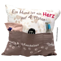 Hergo Sofahelden Kissen Mit Taschen 43x43cm - Hundekissen 8769 -Einrichtungsgegenstände Laden 8769 1 web