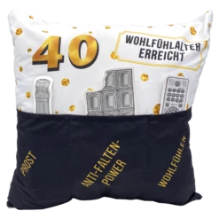Hergo Sofahelden Kissen Mit Taschen 43x43cm - 40. Geburtstag 8775