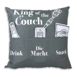 Hergo Sofahelden Kissen Mit Taschen 43x43cm - King Of The Couch 8802