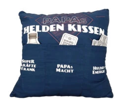 Hergo Sofahelden Kissen Mit Taschen 43x43cm - Papas Heldenkissen 8843