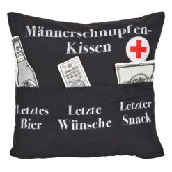 Hergo Sofahelden Kissen Mit Taschen 43x43cm - Männerschnupfen 9086