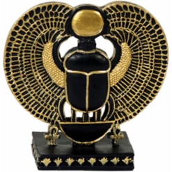 Ägyptischer Scarabeus Stehend Schwarz/gold Handbemalt Dekogegenstand MC90018