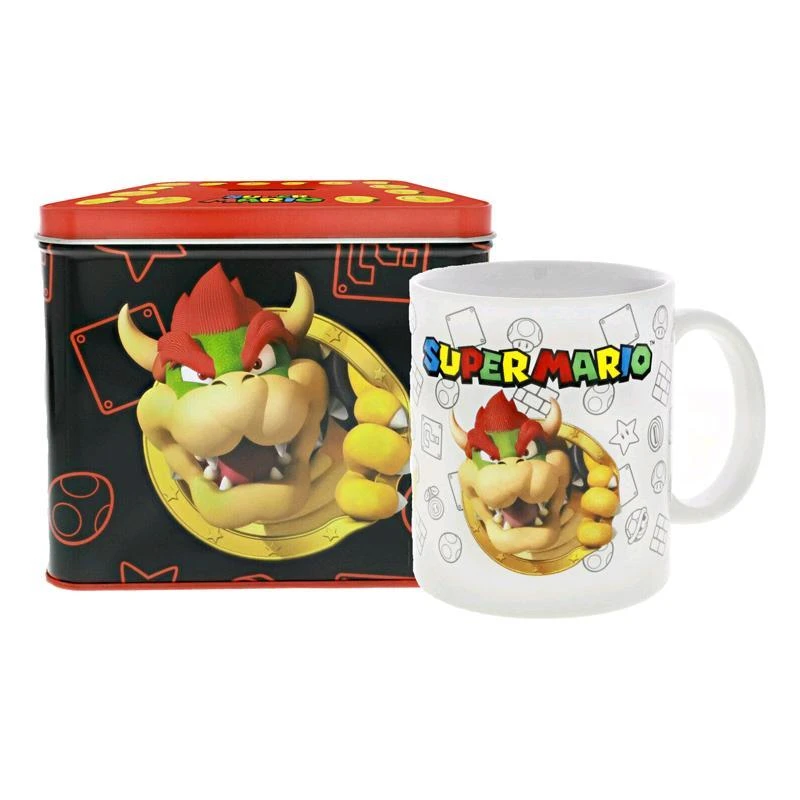 Nintendo Super Mario Bowser Tasse Cup Becher Keramik Mit Spardose Münzbox 554677 3 Nintendo Super Mario Bowser Tasse Cup Becher Keramik Mit Spardose Münzbox 554677